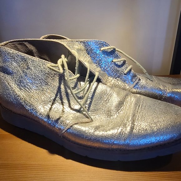 Silver Ankle Boots Lace Up United Nude FLX DSRT - Picture 5 of 12